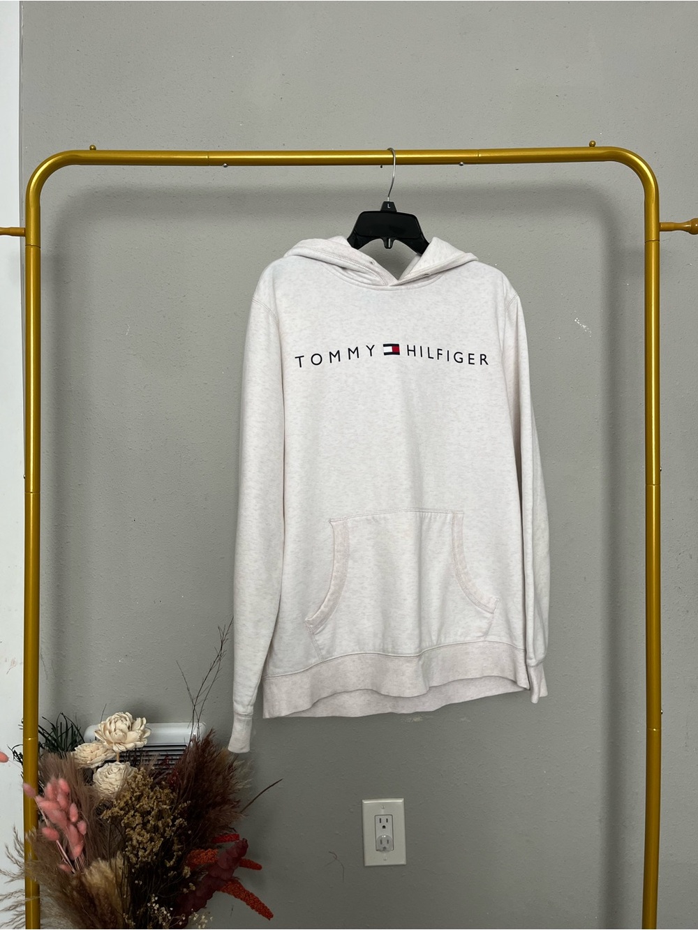 Tommy Hilfiger Pale Pink Logo Pullover Hoodie